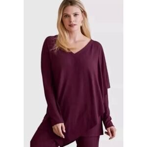 Soft Surroundings XL Madeline Pullover Tunic Top Purple Long Sleeves Stretch